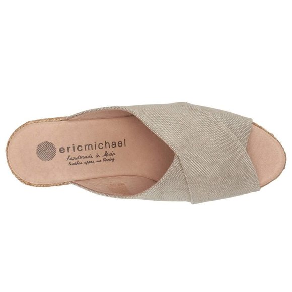 NEW Eric Michael Women Florence Crisscross Strap Slide Jute Dress Platform Wedge - Picture 4 of 6